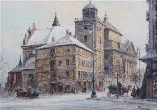 View on Saint Anna Church in Warsaw in Winter